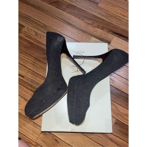 JOAN & DAVID DVFLIPP Grey FB Patent Leather Stiletto Pump Shoes Heels Size 10 - Picture 5 of 9